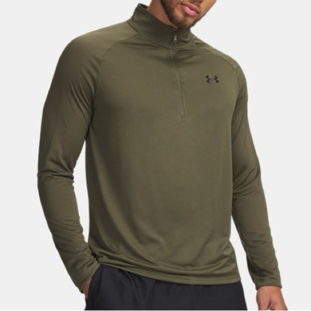 Under Armour Mens UA Tech 2.0 1/2 Zip Pullover Marine OD Green Breathable
